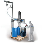 Semi-automatic filling machine for drum and IBC